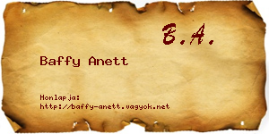 Baffy Anett névjegykártya
